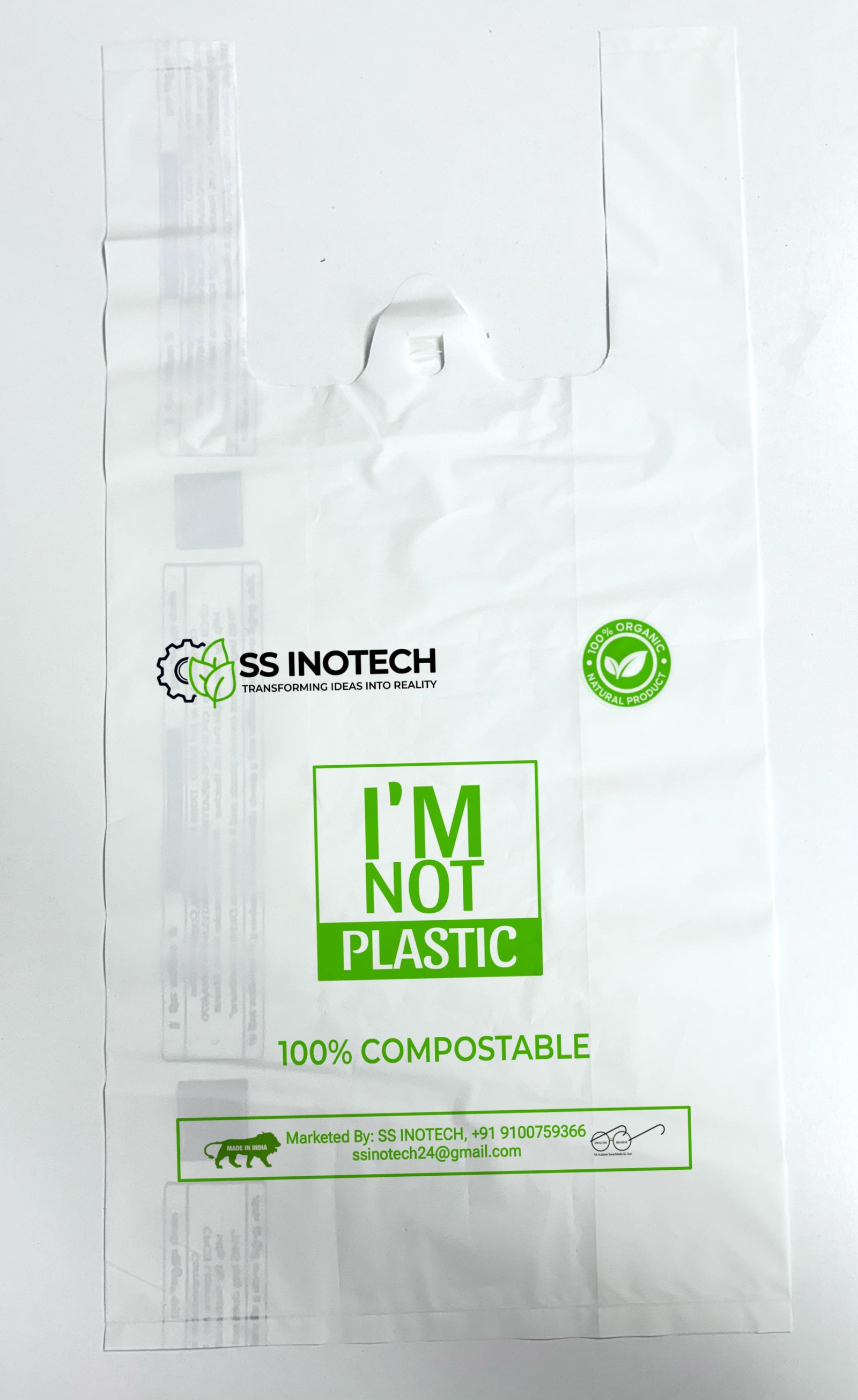Compostable W-cut Carry Bags